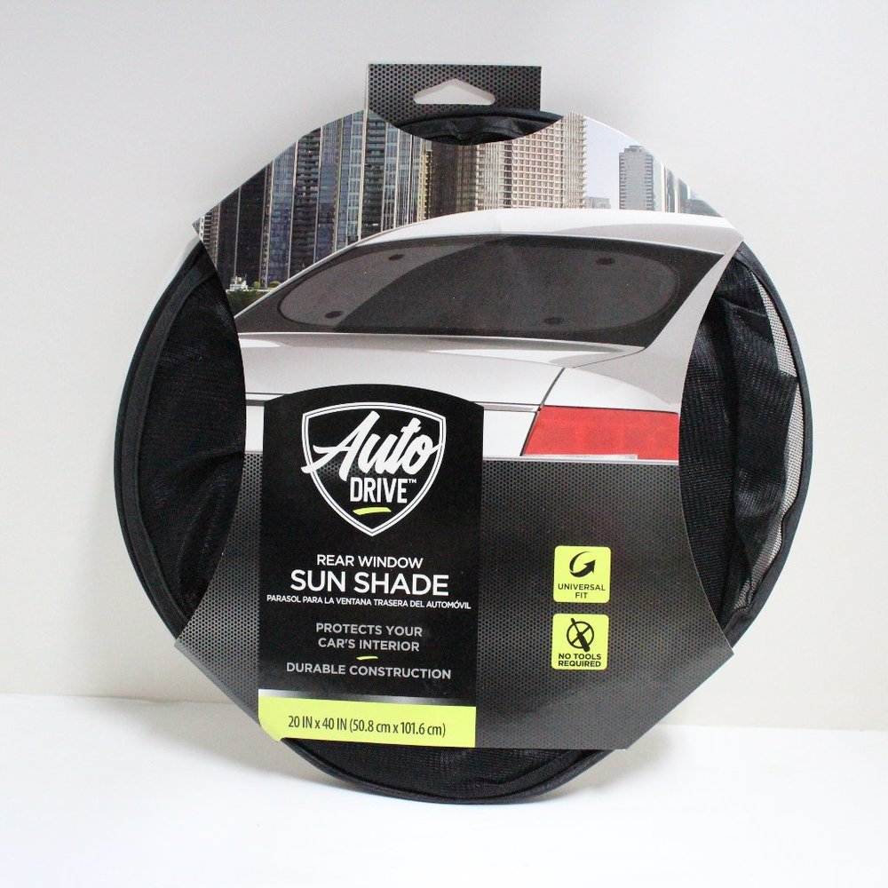 Auto Drive Rear Window Black Sun Shade 20" x 40"